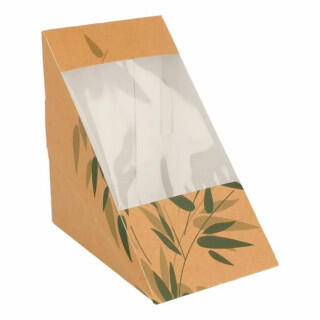 Коробка картонная для двойного сэндвича с окном 12,4*12,4*7,3 см, 100 шт/уп, Garcia de Pou