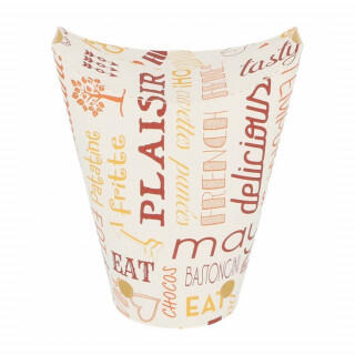 Контейнер картонный вертикальный закрывающийся для фри, снеков PAROLE 360 мл, Ø12,5*6,7 см 100шт/у